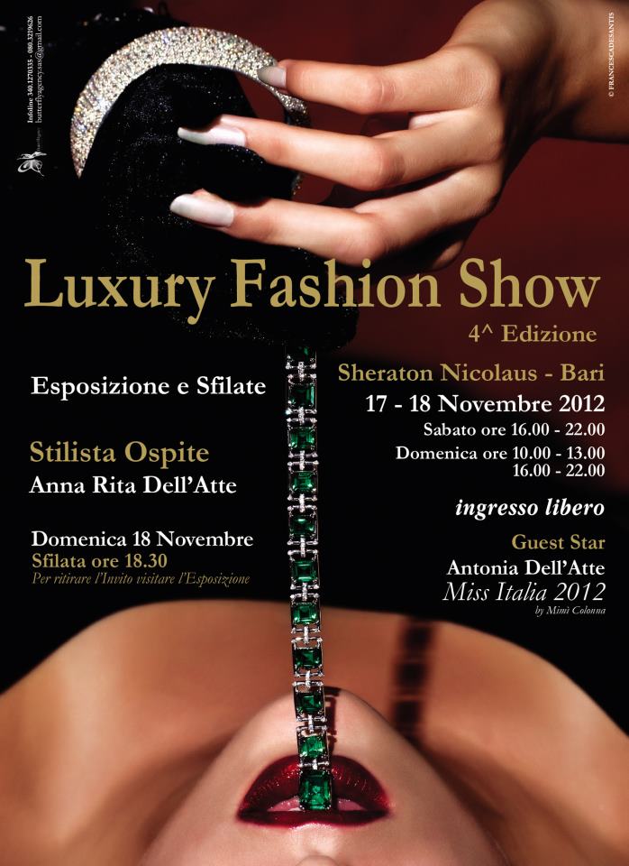 locandina luxory fashion show 2012 sabato 17 e domenica 18 novembre